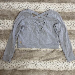 Criss Cross Detail Cropped Sweatshirt